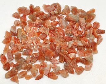 Golden Flash Sunstone Rough, Natural Untreated Gemstone Chips