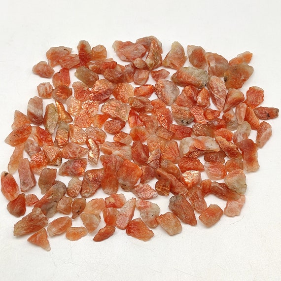 Golden Flash Sunstone Rough, Natural Untreated Gemstone Chips