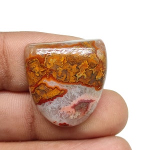 40ct Natural multi color moroccan seam agate cabochon 25X23X7 MM unique shape moroccan seam agate smooth polished gemstone for jewelry M6100