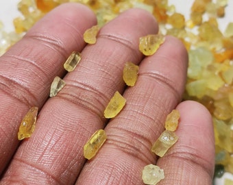 100 gramos de aguamarina amarilla en bruto, cristales de heliodoro (3-15 mm)