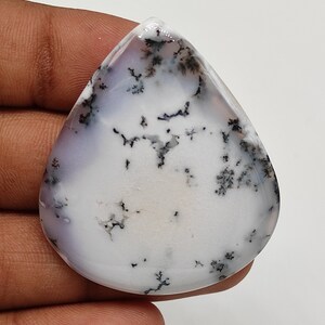 Pear Shape Dendrite Opal Stone 100% Natural Black and White Colour Dendrite Opal Cabochon Dendritic Agate Gemstone for Pendant Jewelry M3477