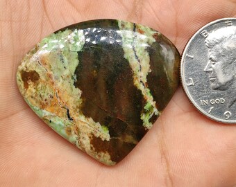 100% Natural multi green chrome chalcedony cabochon 75ct heart shape designer chrome chalcedony smooth polished gemstone for jewelry M5306