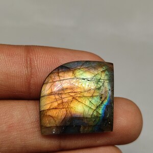 Natural purple flashy labradorite flatback cabochon designer labradorite healing stone hand polish gemstone for jewelry wire wrapping M6976