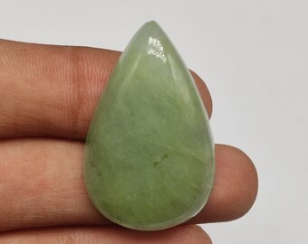 Natural green aquamarine flatback cabochon 35ct rare aquamarine translucent stone hand smooth polished gemstone for pendant jewelry M5813