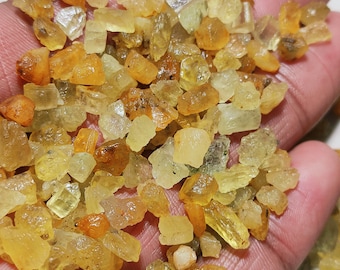 200 gramos de aguamarina amarilla en bruto, cristales de heliodoro naturales (3-15 mm)