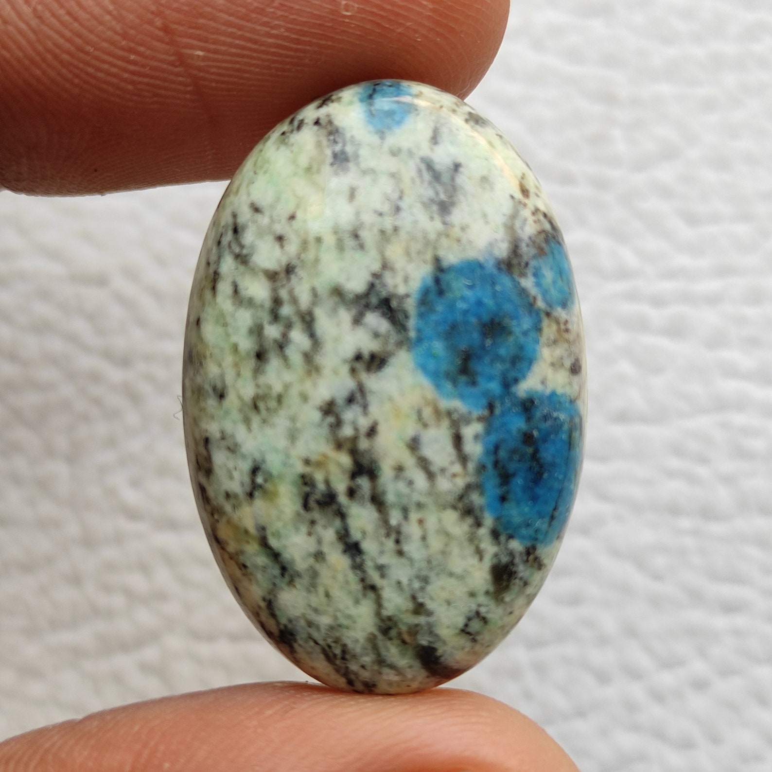 K2 Jasper Gem Blue Spot White Stone Oval Jasper 25ct Cabochon Etsy