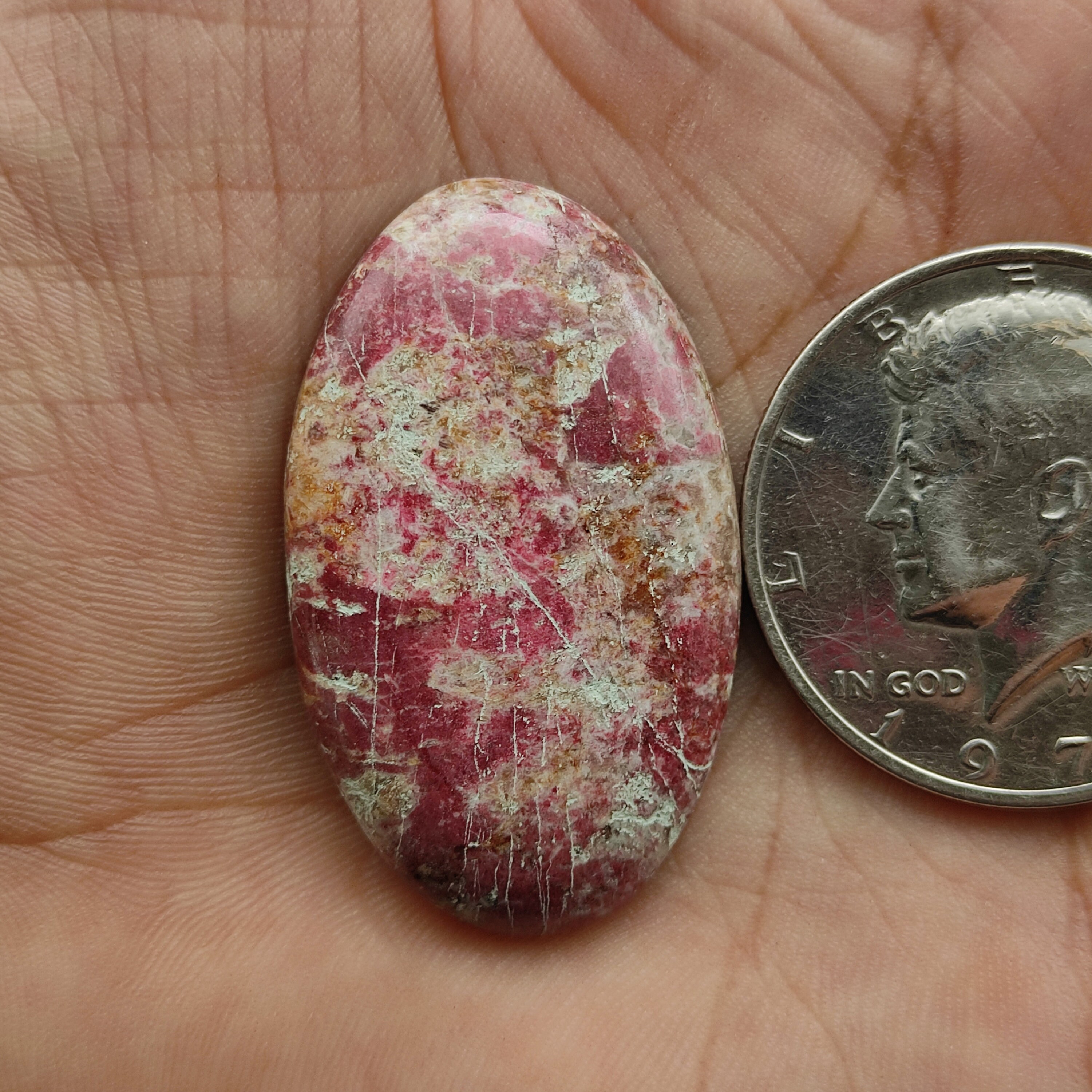 55ct Natural Pink Thulite Cabochon Designer Thulite Rosaline