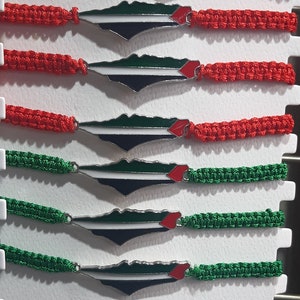 Bracelet carte de la Palestine fait main en Jordanie, main palestinienne
