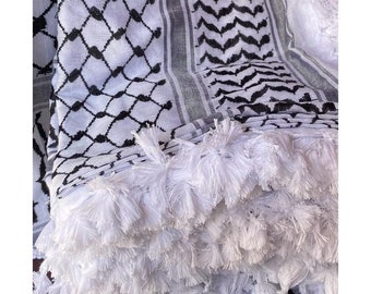 Arab Scarf Shawl Shemagh Headscarf Handmade In Jordan Traditional keffiyeh