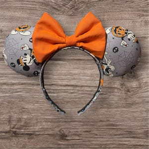 Disney inspired Minnie mouse pumpkin theme ears, Mickey ears, Minnie ears, Halloween ears