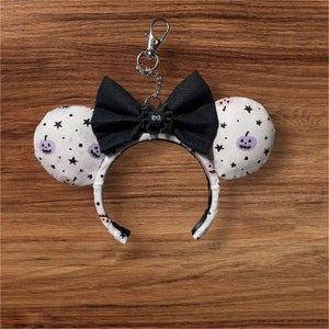Pink and purple mini mouse ear keychain, Mickey keychain, Minnie keychain keychain, Halloween