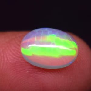 Oval Loose Opal Cabochon Gemstone Natural Ethiopian 2.1 Carat Multi Fire Shape Jewelry Making Size 11.1x8x4.5M