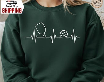 Pickleball Heartbeat Sweatshirt - Sporty Gift Hoodie