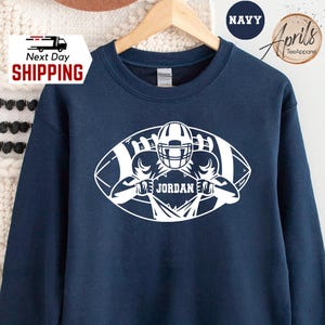Personalized Football Hoodie: Custom Name & Number, Game Day Sweatshirt