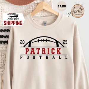 Custom Football Hoodie with Name, Personalized Football Sweatshirt, Game Day Hoodie, Team Name Sweatshirt, Custom Sports Fan Sweatshirt