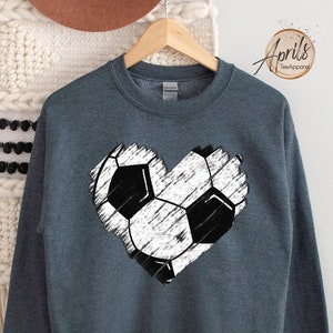 Distressed Soccer Heart Sweatshirt - Soccer Mom Hoodie