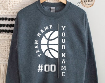 Sweat-shirt ou sweat-shirt de basket-ball avec nom personnalisé, sweat-shirt de basket-ball, maman de basket-ball, sweat-shirt de maman de basket-ball, sweat-shirt de papa de basket-ball