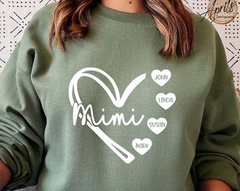 Custom Mimi Heart Sweatshirt: Personalized Grandma Gift