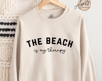Beach Therapy Sweatshirt: Cozy Summer Travel Crewneck