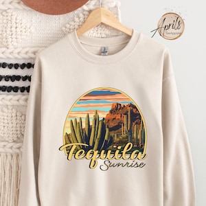 Tequila Sunrise Sweatshirt: Desert Cactus Crewneck