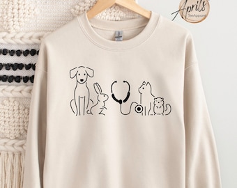 Veterinarian Sweatshirt, Veterinarian Hoodie, Vet Sweatshirt, Vet School Hoodie, Animal Doctor Gift, Veterinarian Gift, Pet Doctor Gift