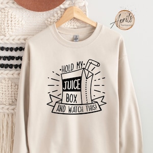 Hold My Juice Box and Watch This Sweatshirt, Insulin Sweatshirt, Diabetic Hoodie, Diabetes Awareness Hoodie, T1D Shirt, Type 1 Diabetes Gift