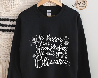 Snowflake Kisses Winter Sweatshirt - Blizzard Hoodie