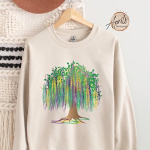 Mardi Gras Beads Tree Sweatshirt: Party Outfit