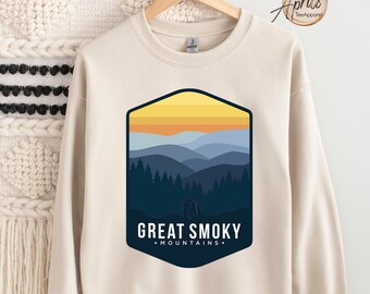 Smoky Mountains Graphic Sweatshirt, Hiking Camping Hoodie