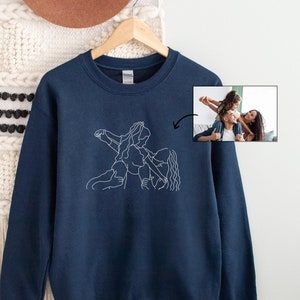 Custom Portrait Picture Sweatshirt, Line Drawing Photo Sweatshirt, Custom Portrait Sweatshirt, Family Portrait Sweatshirt, Couple Gift