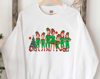 Custom Photo Christmas Elf Family Sweatshirt, Personalized Christmas Hoodie, Funny Family Christmas Gift, Custom Xmas Elf Family Shirt