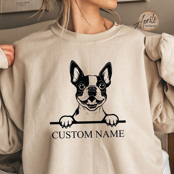 Boston Terrier Sweatshirt, Boston Terrier Hoodie, Boston Terrier Gift, Boston Terrier Mom Sweatshirt, Dog Sweatshirt, Dog Hoodie