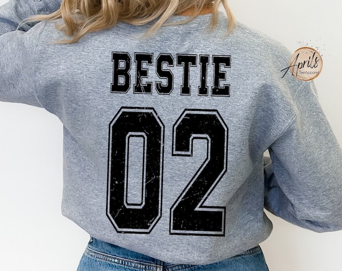 Custom Number Sweatshirt, Matching Friend Gift
