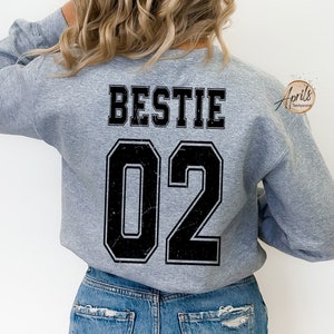 Custom Bestie Sweatshirt, Bestie 01-02 Hoodie, Besties Matching Shirt, Best Friends Sweatshirt, Besties Hoodie, Best Friend Matching Gift