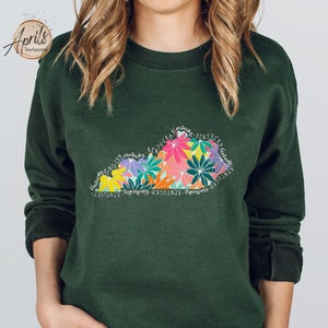 Kentucky Floral Applique Sweatshirt or Hoodie: State Pride Gift