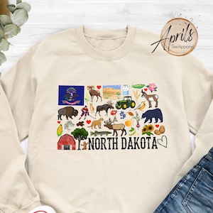 North Dakota Sweatshirt: State Pride Graphic Hoodie