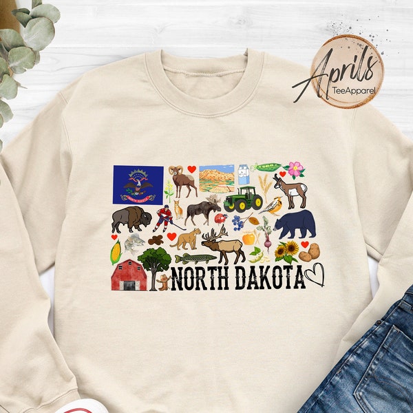 North Dakota Sweatshirt, North Dakota Hoodie, State Sweatshirt, North Dakota State Shirt, North Dakota Trip Shirt, North Dakota Gift