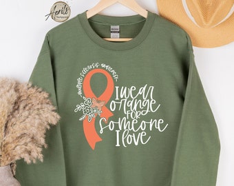 Multiple Sclerosis Awareness Sweatshirt: I Wear Orange Ribbon