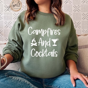 Campfires and Cocktails Sweatshirt: Camping Adventure Hoodie