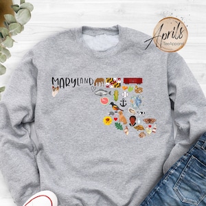 Maryland Map Sweatshirt: State Pride Hoodie