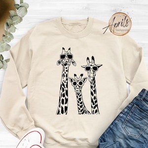 Giraffes with Sunglasses Sweatshirt: Funny Animal Hoodie