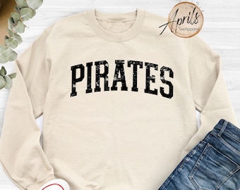 Distressed Pirates Sweatshirt: Team Mascot Hoodie