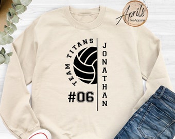 Custom Name Volleyball Sweatshirt or Hoodie, Volleyball Hoodie, Custom Volleyball Sweatshirt, Custom Volleyball Hoodie, Volleyball Gift