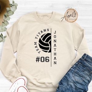 Custom Name Volleyball Sweatshirt or Hoodie, Volleyball Hoodie, Custom Volleyball Sweatshirt, Custom Volleyball Hoodie, Volleyball Gift