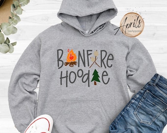 Bonfire Hoodie Sweatshirt: Camping Graphic Hoodie