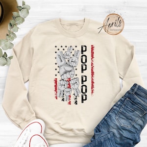Custom Father&#39;s Day Gift, Grandpa Sweatshirt, Papa Sweatshirt, Pop Pop Hoodie, Daddy Shirt, Gift For Grandfather, Personalized Birthday Gift