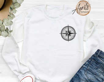 Compass Graphic Sweatshirt: Adventure Travel Hoodie