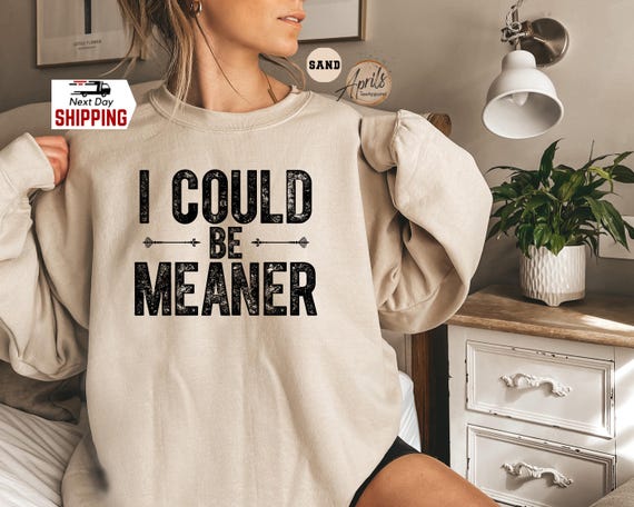 Sarcastic Humor Sweatshirt: "I Could Be Meaner" Funny Quote Hoodie