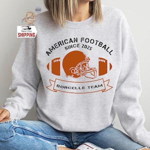 Custom Football Team Sweatshirt, Football Lover Sweatshirt, Sports Sweatshirt, Custom Football Hoodie, Team Name Hoodie, Personalized Gift