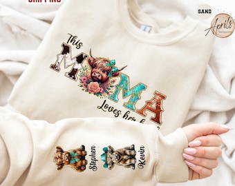 Custom This Mama Loves Herd Sweatshirt: Highland Cow Mom Hoodie